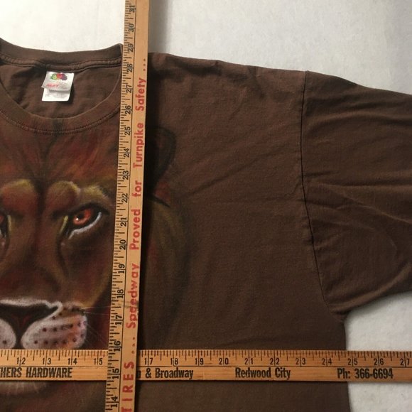 VTG 90’s LION EYE ON SURVIVAL TIGER NATURE wild sunset T-Shirt graphic - Picture 3 of 9